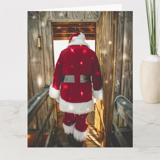 FUNNY SANTA SANTA'S RÜCKEN CHRISTMAS CARD KARTE (Vorderseite)