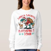 Funny Santa-saurus T-Rex Dinosaur Christmas Sweatshirt (Vorderseite)