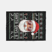 Funny Santa Says 67 Ugly Christmas Sweater  Fleecedecke (Vorderseite (Horizontal))