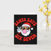 Funny Santa Says 6 7 Six Seven Christmas Meme Holi Karte (Gelbe Blume)