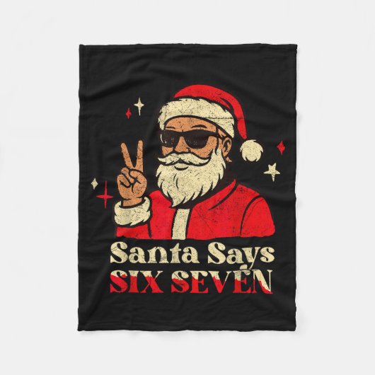 Funny Santa Says Six Seven 67 Meme Christmas Holid Fleecedecke (Vorderseite)