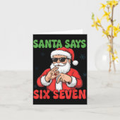 Funny Santa Says Six Seven 67 Meme Christmas Karte (Gelbe Blume)