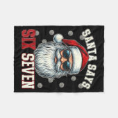 Funny Santa Says Six Seven Christmas 67 Meme Baske Fleecedecke (Vorderseite (Horizontal))