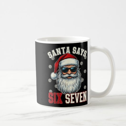 Funny Santa Says Six Seven Christmas 67 Meme Baske Kaffeetasse (Rechts)
