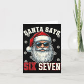 Funny Santa Says Six Seven Christmas 67 Meme Baske Karte (Vorderseite)