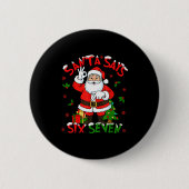 Funny Santa Says Six Seven Christmas 67 Meme Xmas Button (Vorderseite)