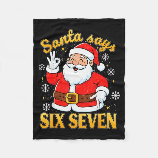 Funny Santa Says Six Seven Christmas 67 Meme Xmas Fleecedecke (Vorderseite)