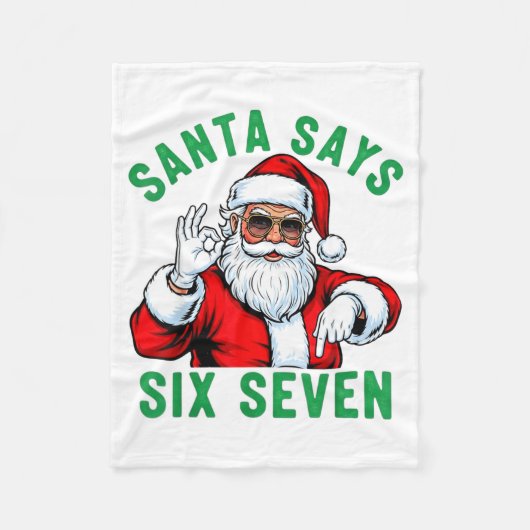 Funny Santa Says Six Seven Christmas 67 Meme Xmas Fleecedecke (Vorderseite)