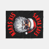 Funny Santa Says Six Seven Christmas 67 Meme Xmas Fleecedecke (Vorderseite (Horizontal))