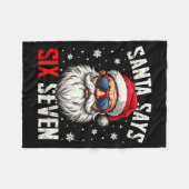 Funny Santa Says Six Seven Christmas 67 Meme Xmas  Fleecedecke (Vorderseite (Horizontal))