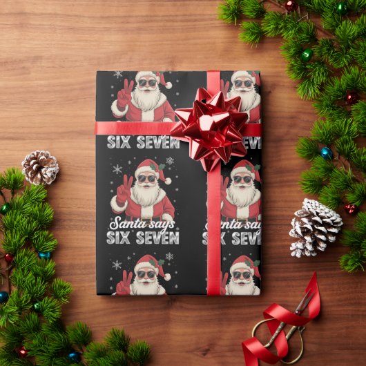 Funny Santa Says Six Seven Christmas 67 Meme Xmas Geschenkpapier (Feiertagsgeschenk)