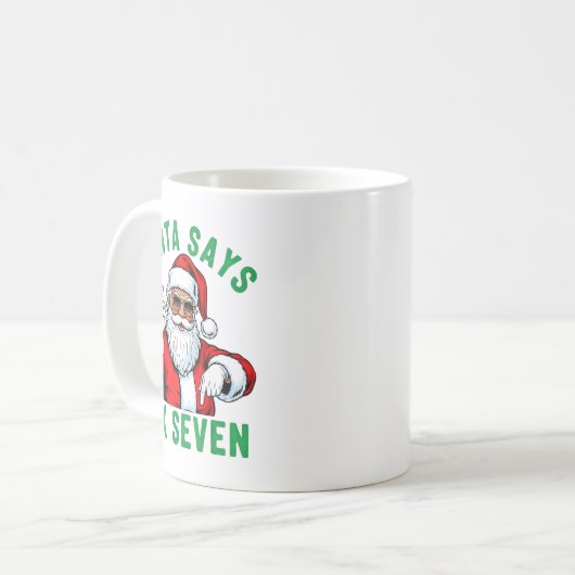 Funny Santa Says Six Seven Christmas 67 Meme Xmas Kaffeetasse (Vorderseite Links)