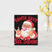 Funny Santa Says Six Seven Christmas 67 Meme Xmas Karte (Gelbe Blume)