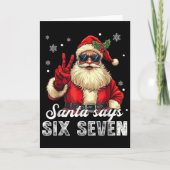 Funny Santa Says Six Seven Christmas 67 Meme Xmas Karte (Vorderseite)