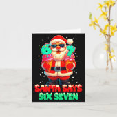 Funny Santa Says Six Seven Christmas 67 Meme Xmas  Karte (Gelbe Blume)