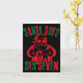 Funny Santa Says Six Seven Christmas 67 Meme Xmas Karte (Gelbe Blume)