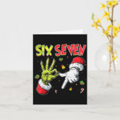 Funny Santa Says Six Seven Christmas 67 Meme Xmas Karte (Gelbe Blume)