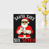 Funny Santa Says Six Seven Christmas 67 Meme Xmas Karte (Gelbe Blume)