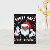Funny Santa Says Six Seven Christmas 67 Meme Xmas Karte (Gelbe Blume)