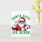Funny Santa Says Six Seven Christmas 67 Meme Xmas Karte (Gelbe Blume)