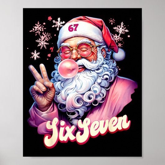 Funny Santa Says Six Seven Christmas 67 Meme Xmas  Poster (Vorne)