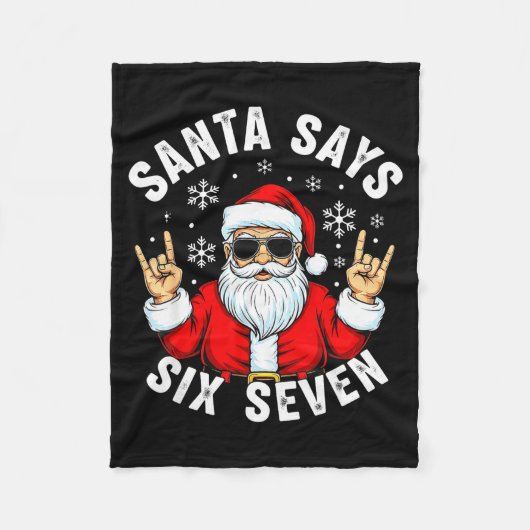 Funny Santa Says Six Seven Christmas Xmas Meme  Fleecedecke (Vorderseite)