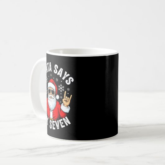 Funny Santa Says Six Seven Christmas Xmas Meme  Kaffeetasse (Vorderseite Links)