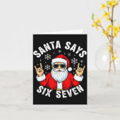 Funny Santa Says Six Seven Christmas Xmas Meme Karte (Gelbe Blume)