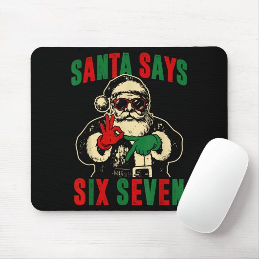 Funny Santa Says Six Seven Retro 67 Meme Cool Chri Mousepad (Mit Mouse)