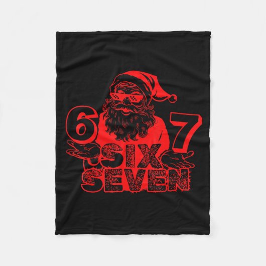 Funny Santa Says Six Seven Xmas 6 7 Meme Christmas Fleecedecke (Vorderseite)