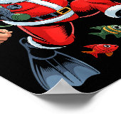 Funny Santa Scuba Diving Lover Holiday Christmas X Poster (Ecke)