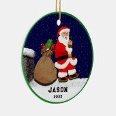 Funny Santa Selfie Weihnachten Keramik Ornament (Rechts)