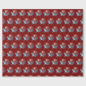 Funny Santa Shark Geschenk Wrap Ocean Lover Gegenw Geschenkpapier (Flach)