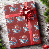 Funny Santa Shark Geschenk Wrap Ocean Lover Gegenw Geschenkpapier