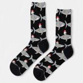 Funny Santa Shark Weihnachten Socken (Linkes Detail)