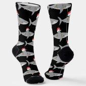 Funny Santa Shark Weihnachten Socken (Gewinkelt)