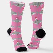 Funny Santa Shark Weihnachten Socken (Gewinkelt)