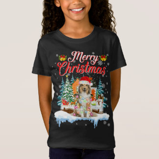 Funny Santa Sheltie Dog Frohe Weihnachten T-Shirt