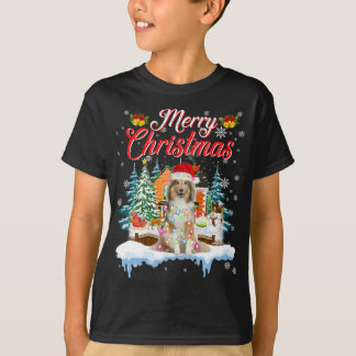 Funny Santa Sheltie Dog Frohe Weihnachten T-Shirt