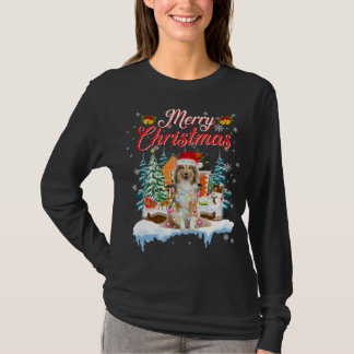 Funny Santa Sheltie Dog Frohe Weihnachten T-Shirt
