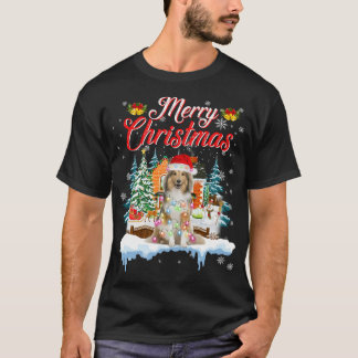 Funny Santa Sheltie Dog Frohe Weihnachten T-Shirt