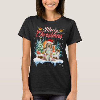 Funny Santa Sheltie Dog Frohe Weihnachten T-Shirt