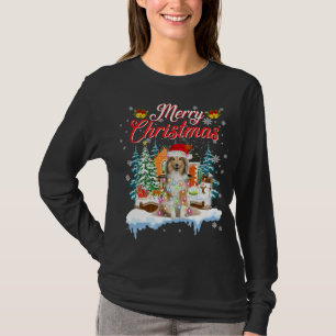 Funny Santa Sheltie Dog Frohe Weihnachten T-Shirt