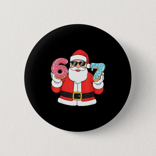 Funny Santa Six Seven 67 Ice Cream Drip Christmas Button (Vorderseite)