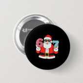 Funny Santa Six Seven 67 Ice Cream Drip Christmas Button (Vorne & Hinten)