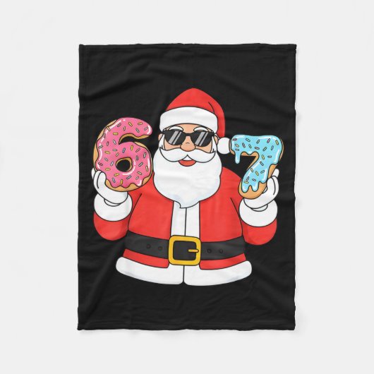 Funny Santa Six Seven 67 Ice Cream Drip Christmas Fleecedecke (Vorderseite)