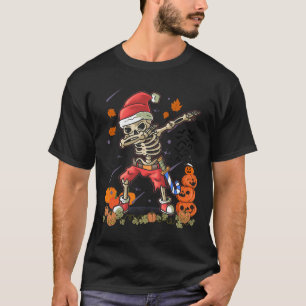 Funny Santa Skeleton Dabbing Halloween Kostümspass T-Shirt