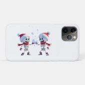 Funny Santa Skeletons Having a Snowball Fight Case-Mate iPhone Hülle (Rückseite (Horizontal))