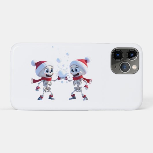 Funny Santa Skeletons Having a Snowball Fight Case-Mate iPhone Hülle (Rückseite (Horizontal))