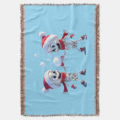 Funny Santa Skeletons Having a Snowball Fight  Decke (Vorderseite Vertikal)